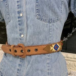 Guatemalan Leather Whipstitched Branded Belt